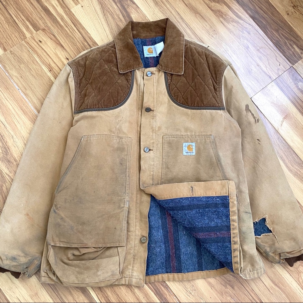 🔥VTG 90s Carhartt Distressed Hunter Jacket | XL